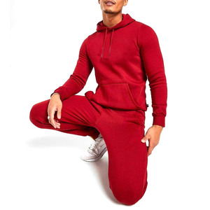 Survêtement de sport décontracté haute couture pour hommes, deux pièces personnalisables avec pantalon en polaire, col à capuche d'hiver - Product Image 1