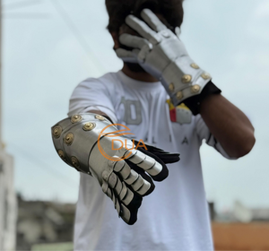 Gants d'armure de chevalier médiéval en acier, finition acier, gants de costume, armure portable pour cosplay et exposition - Product Image 2