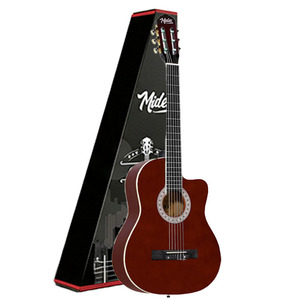 4/4 Natural Classical Guitar Adjustable Truss Rod Spruce <b>Top</b> Glossy Finish Mahogany Neck Cutaway Body | Midex MGX-100BRW - Product Image 1