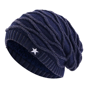 Gorro de punto cálido de invierno Unisex para adultos Vintage de alta calidad con logotipo personalizado, gorro acanalado holgado, forro esponjoso con puntos para viajes al aire libre - Product Image 4
