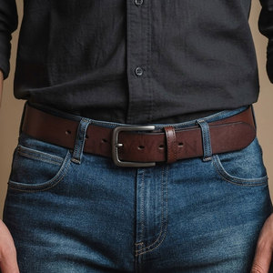 High Quality Steel Leather <b>Belts</b> for Men Lightweight Waterproof Comfortable Adjustable Fit for Formal Casual Wear Daily Use - Product Image 3