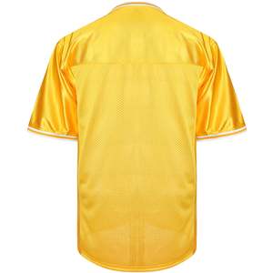 Maillot de football jaune pour hommes, court, respirant, en maille antibactérienne, séchage rapide, uniforme d'équipe personnalisé, logo personnalisé, entraînement, entraînement - Product Image 2