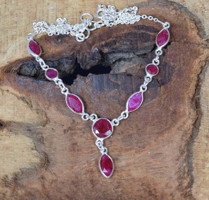 สร้อยคอโซ่อัญมณีเงินสเตอร์ลิงตัดเป็น925ทับทิมเดือนเดียวนำโชคสร้อยคอรูปทรงมาร์คีชสำหรับเครื่องประดับของเธอ - Product Image 3