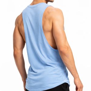 <b>Men</b> Custom Logo Plain tank Tops 100% Cotton Breathable <b>Sleeveless</b> Gym Tank Top Muscle Fit Workout Training <b>Vest</b> - Product Image 3