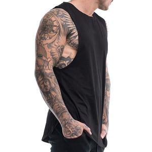 Débardeur d'été respirant pour homme avec logo personnalisé, pour la course à pied, les sports, le style décontracté, antistatique, streetwear, tissage tricoté en polyester/coton - Product Image 3