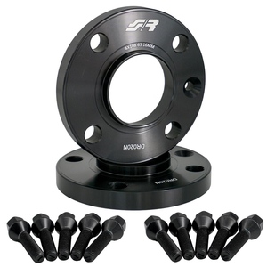 2 espaciadores de rueda negros de 16 mm 4x108 con centro de 65.1 y soporte para buje. - Product Image 1