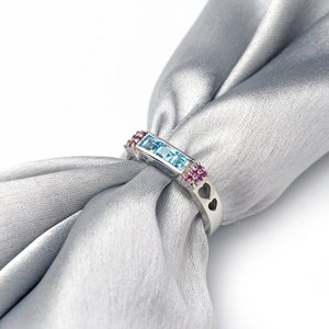 สายเงินสเตอร์ลิง925แบบกำหนดเองสำหรับสวิสบลูโทแพซโกเมนบาแกตต์ตัดกรอบการตั้งค่าเงินอย่างดีเครื่องประดับงานแต่งงาน - Product Image 6