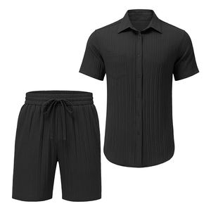 Survêtement d'extérieur respirant en molleton à manches courtes avec boutons pour l'été, logo à l'avant, vente en gros, couleurs personnalisées pour hommes - Product Image 4