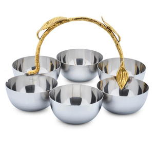 ชามเสิร์ฟสีทองหรูหรา ใหม่ สำหรับใช้ในร่มและกลางแจ้ง ดีไซน์สไตล์ชายทะเลแสนอบอุ่น ชามเหล็กตกแต่งโต๊ะอาหาร มีจำหน่าย - Product Image 5