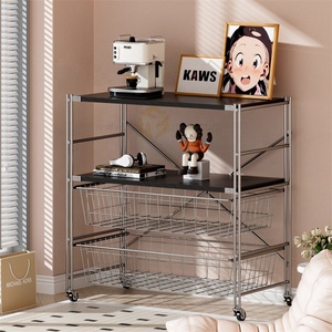 Cloison de rangement multicouche Armoire latérale pour salle à manger Étagère en bois Table de service Chariot de <span class=keywords><strong>cuisine</strong></span> <span class=keywords><strong>sur</strong></span> roues - Product Image 3