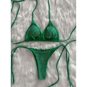 Summer New Trendy Beach Wear Ladies Diamond Bikini Set Maillot de bain taille haute respirant Maillot de bain personnalisé Maillot de bain Bikini - Product Image 4