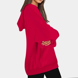 Sourcing Ready Women Winter Long Oversized Hoodie Velour Fabric Puff Sleeve Front Logo Relaxed Casual Fit - Product Image 1