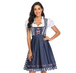 Dirndl de Última Moda, Diseño Personalizado, Dirndl Bávaro Tradicional para Mujer, Patrón Sólido, Prendas para Oktoberfest, Ropa Ligera de Calle - Product Image 3