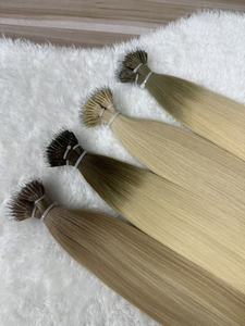 Extensioni per <span class=keywords><strong>capelli</strong></span> umani Remy vergini al 100% con nano anelli invisibili, doppia trama, cuticole allineate, all'ingrosso - Product Image 1