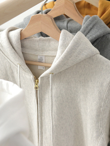 Sweat à capuche zippé en coton de haute qualité Sweats à capuche épais et surdimensionnés à double fermeture éclair pour hommes - Product Image 4