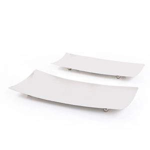 Juego de 2 bandejas con forma de Octágono para restaurantes y artículos de vajilla de hotel, bandeja de servicio de aluminio de metal de diseñador hecha a mano al mejor precio - Product Image 3