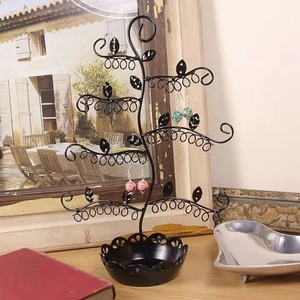 Support à bijoux Black Leaf and Bird Design Affichage inspiré de la nature pour colliers Bracelets Boucles d'oreilles - Product Image 4