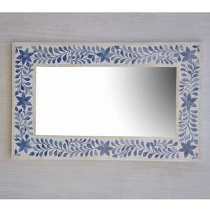 Marco de espejo de patrón moderno con incrustaciones de hueso superior, pared de baño de hueso, decoración de pared hecha a mano con incrustaciones de hueso - Product Image 3