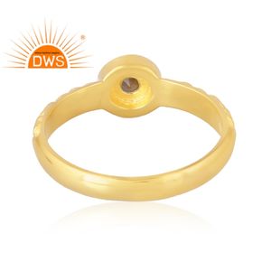 Joyería Personalizada, Anillo de Plata de Ley 925 con Baño de Oro de 18K y Piedra Preciosa de Citrino Natural, Fabricante de Joyería Fina - Product Image 2