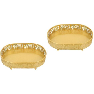 Plateau de rangement pour dessert et bonbons moderne Eid Mubarak Décoration de la maison Décor pour table basse Plateau de service avec poignée en fer - Product Image 2