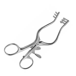 WULLSTEIN-Source d'alimentation manuelle, écarteur adson coudé de 125mm, 5 pouces, 3x3 dents, instruments chirurgicaux vétérinaires en acier émoussé - Product Image 2