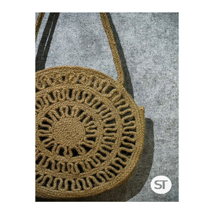 Bolsas de Yute Trenzadas Hechas a Mano, Ecológicas, Reutilizables, de Fibra Natural, Bolso Tote Ligero y Duradero para Compras, Playa, Uso Diario Informal - Product Image 3