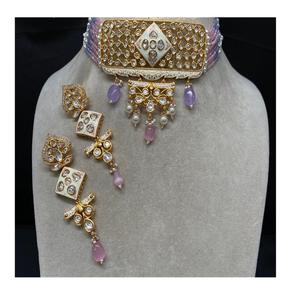 ชุดโกลด์รอยัลเรดิชั่น Polki kundan ชุดโช้คเกอร์ทับทิมมหาราณา - Product Image 1