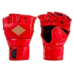Guanti da combattimento MMA a basso MOQ guanti da combattimento personalizzati guanti mma in pelle di vacchetta con logo personalizzato guanti mma