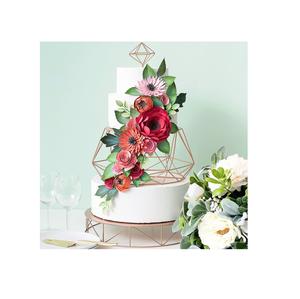 Venta al por mayor a granel personalizado algas latón aluminio pastel soporte hecho a mano estilo Ins soporte de Metal para exhibición de boda hornear Material de PC - Product Image 1