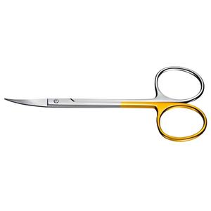 Ciseaux chirurgicaux dentaires universels manuels à coupe de fil, ciseaux courbés à manche doré, micro-ciseaux dentaires pour gencives, certifiés CE Classe I - Product Image 1