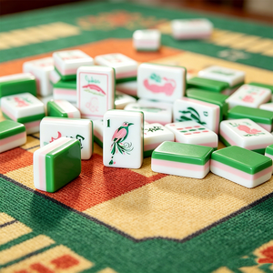 Jeu de mahjong luxueux en acrylique avec feuilles de palmier vertes, élégant coffret cadeau, jeu de mahjong américain, 160 tuiles - Product Image 4