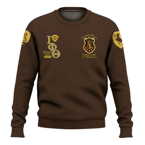 Iota Phi Theta fraternité grecque 1963 acrylique tricot pull Chenille lettre pull vêtements hiver grec vêtements - Product Image 2