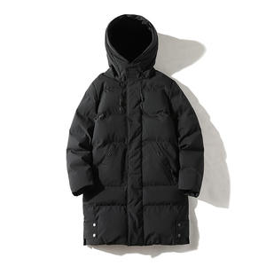 Veste mi-longue en coton d'hiver à col montant pour hommes, avec broderie de logo personnalisé OEM, veste transfrontalière à capuche ample - Product Image 4