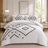 Ensemble de literie personnalisable noir et blanc à motifs en relief, ensemble de housse de couette moderne pour chambre à coucher