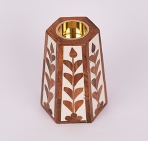 Quemador de Incrustaciones de Hueso Hecho a Mano de Metal Mabkhara India, Gran Fragancia Decorativa de Carbón Bakhoor, Resina de Semilla de Almizcle - Product Image 1