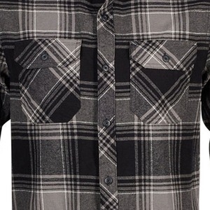 Camisas de franela con forro de sarga a cuadros personalizadas de moda superior, camisas informales de manga larga ajustadas de algodón/poliéster para hombre, etiqueta de cuidado personalizada - Product Image 2