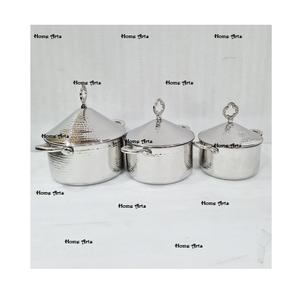 Olla caliente martillada de acero inoxidable, diseño único, cazuela de forma redonda para fiesta de boda y uso en ocasiones especiales - Product Image 1