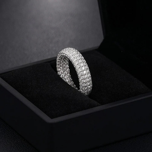 Étincelant Street Fashion Premium 14k Or Blanc original Moissanite Diamant Clouté Bagues Hip Hop à Vendre au Meilleur Prix - Product Image 4