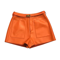 Shorts chauds pour femmes Front Pocket's, coupe régulière, tissu en spandex/polyester, respirant, imperméable, coupe-vent, taille haute, cordon de serrage