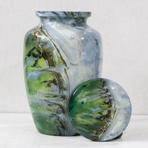 Urnas de cremación de alta calidad, urna de aluminio impresa personalizada para cenizas humanas, almacenamiento de cenizas de cremación de metal por fabricante - Product Image 3