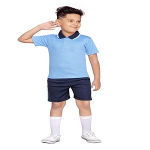 Ensembles d'uniformes de vêtements de sport pour enfants de haute qualité pour garçons T-shirts à manches courtes Shorts Polyester/coton Anti-UV respirant uni - Product Image 3