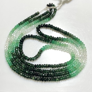 Venta al por mayor de cuentas Esmeralda facetadas Rondelle Shaded Beads Natural Precious Gemstone Beads, tienda de cuentas al por mayor - Product Image 1