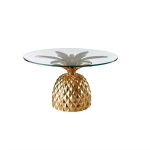 Beautiful Pineapple Metal Stand <b>With</b> <b>Glass</b> <b>Table</b> top Housewarming Gift Elegant Authentic Piece Luxurious Home Decor - Product Image 3