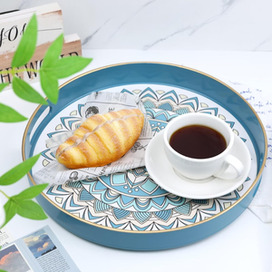 Plateau de service personnalisé laqué fait main vietnamien plateaux de service de décoration de maison de luxe avec des œuvres d'art florales pour l'arabe - Product Image 5