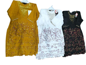 Trajes Shalwar Kameez de Fiesta para Niñas al por Mayor, Bordados con Encaje, de Algodón Transpirable, Cuello en V, Estilo Pakistaní - Product Image 4