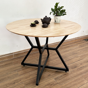 BA68138 Round Dining <b>Table</b> 100/120cm Rubber <b>Wood</b> with Iron Legs Resin <b>Top</b> Marble Living Room Furniture Set - Product Image 3