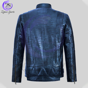 Vestes en cuir texturé confortables, bleues, de bonne qualité, de qualité supérieure, chaudes, élégantes, à surface lisse, par Zimvi Sports - Product Image 2