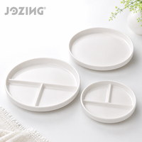 Ensemble d'assiettes divisées en céramique blanche JOZING, écologiques, plateau de service sectionnel, assiettes à déjeuner, compatibles lave-vaisselle, directement de l'usine