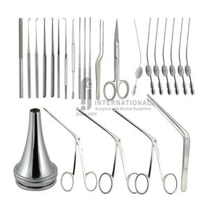 28 Uds. Instrumentos quirúrgicos de acero inoxidable de primera calidad, base de miringotomía ENT para cirugía del oído medio, bandeja de esterilización, Kit quirúrgico - Product Image 6