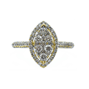 Chine gros bijoux Saint Valentin meilleure qualité platine or jaune diamant naturel rond mince anneau cluster pour femme - Product Image 1